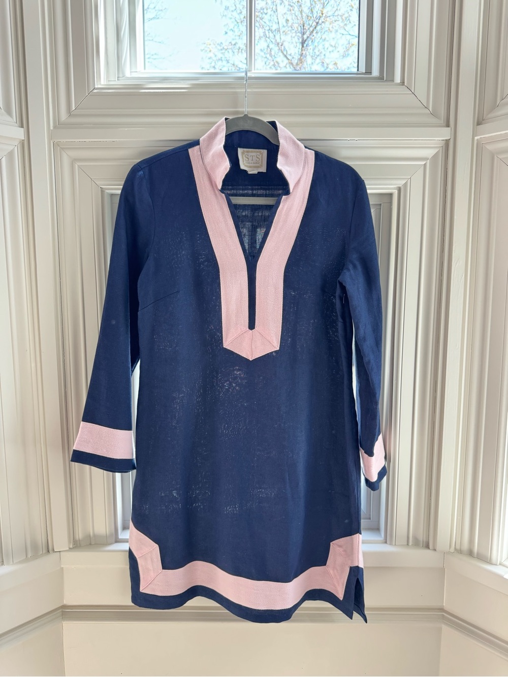 Sail To Sable Navy Tunic with Pink Trim